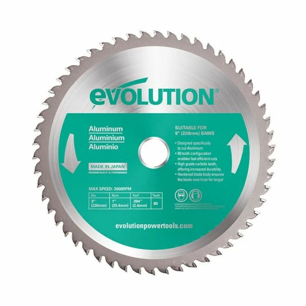 Hot Sale π Evolution Power Tools 9 In. Aluminum X 80T X 1 In. Arbor 230BLADEAL π―