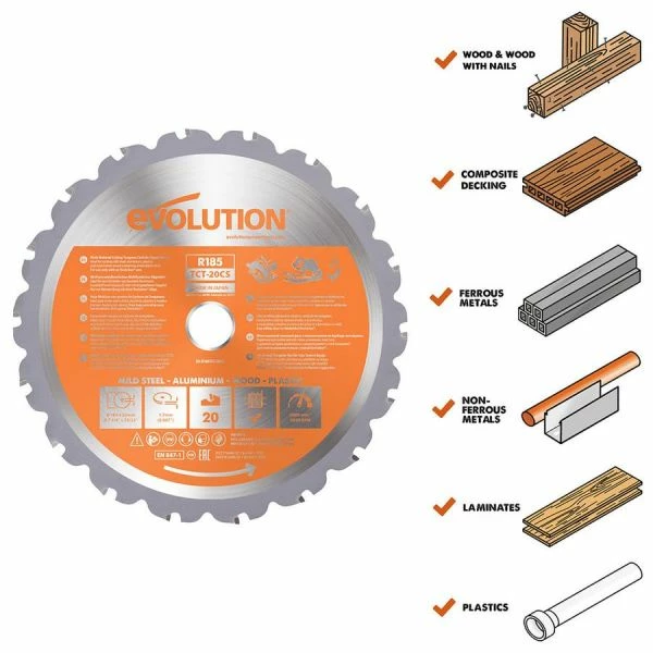 Cheapest π― Evolution Power Tools 7 1/4 In. Multipurpose X 20T X 20mm Arbor RAGEBLADE π - Image 2